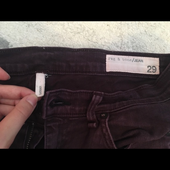 Rag & Bone Skinny Jeans Distressed Wine size  29 - Picture 3 of 8